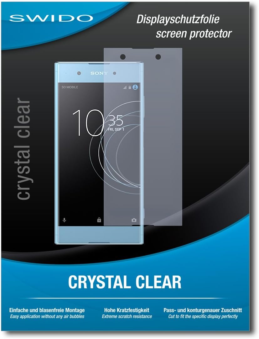 2 x SWIDO® Screen Protector Sony Xperia XA1 Plus Screen Protection Film "CrystalClear" invisible