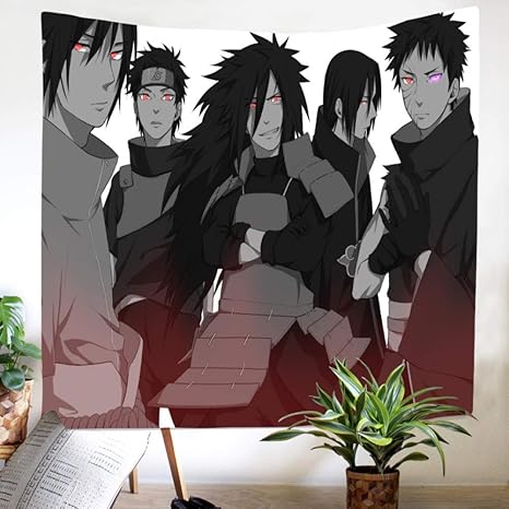 Amazon Co Jp タペストリー ナルトタペストリー壁掛けアニメタペストリーアニメギフト寝室の誕生日パーティーの装飾 90x75cm ホーム キッチン