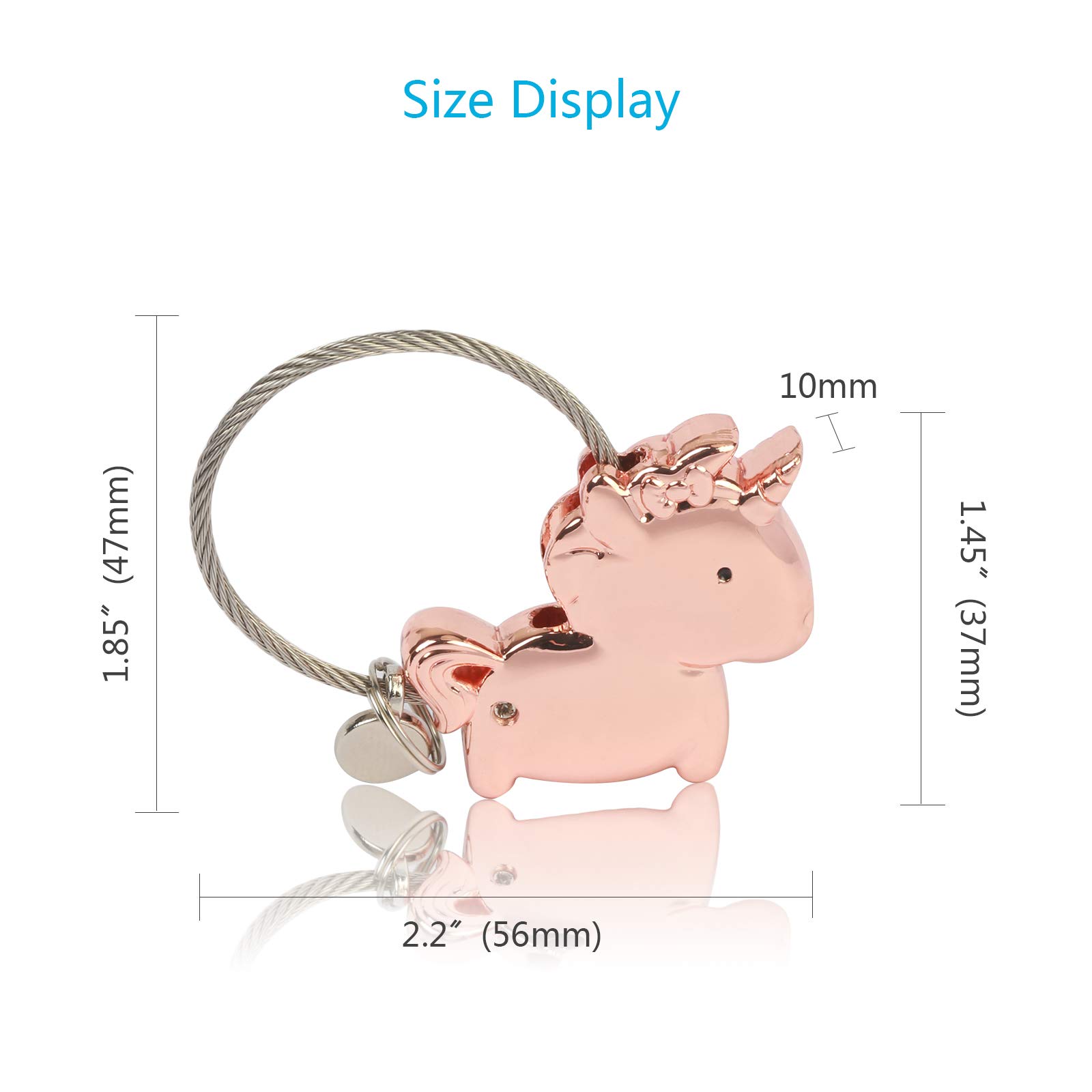 Keyrings ZoomSky 1 Pair Kissing Unicorn Keychian Couple Key Rings Zinc Alloy Key Chain with Magnetic for Boyfriend Girlfriend Sweet Gift for Valentines Wedding Birthday