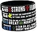 Inkstone Power of Faith Bible Verse Wristbands - Set of 4 Silicone Bracelets w/Christian Symbols & Scriptures