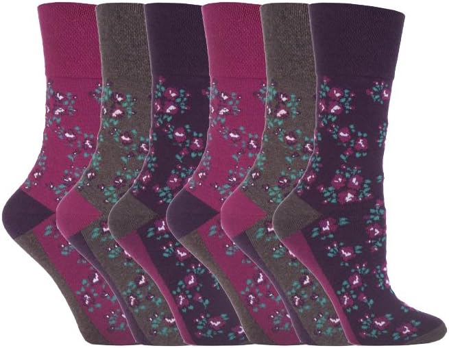 Gentle Grip6 Pairs Non Elastic Soft Top Cotton Socks for Women