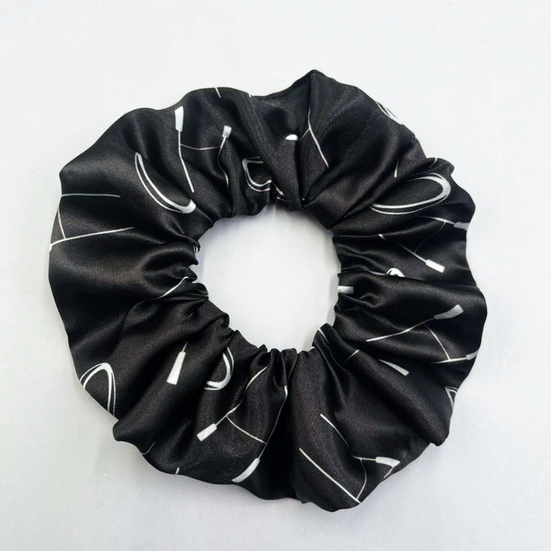 Rugby Hair Scrunchy - Black/White | Stylish & Versatile Hair Accessory for Rugby Fans. Multibuy discount available!