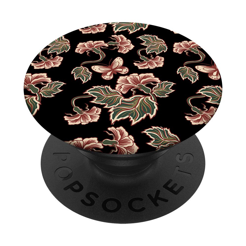 Floral Butterfly Pattern Vintage Peony Flower Florist Gift PopSockets PopGrip: Swappable Grip for Phones & Tablets