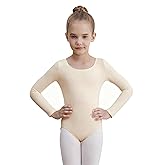WEGETIT Leotards for Girls Long Sleeve Bodysuit Toddler Black Leotard Ballet Unitard Gymnastics Kids Dance Shirt