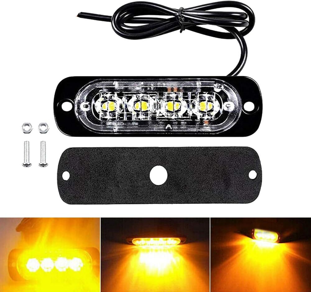 JoyFan Car Strobe Light,12V- 24V Amber Emergency LED Warning Caution Flashing Strobe Light,Truck Lamps