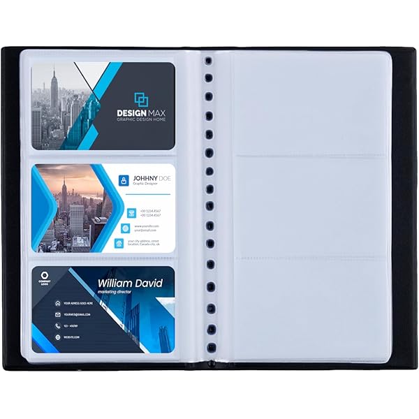 Porte-cartes De Visite Professionnel En Cuir Synthétique Et Acier - Jusqu'à 15 Cartes - Format International, Finition Métal Noir