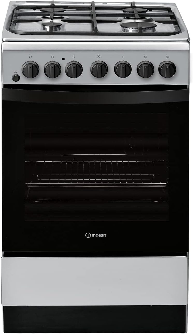 Indesit IS5G4PHSS 50cm Duel Fuel Cooker Silver A Rated Oven 61L
