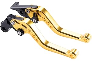 MRELC CNC Short Brake Clutch Levers Compatible Honda GROM MSX125 2014-2019 CBR250R 2011-2013 CBR300R/CB300F/FA 2014-2019 CB400F/CB400R 2013-2015 CBR500R/CB500F/X 2013-2019 Monkey 125 2018-2019,Gold