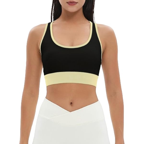 Women's Sports Bras Deep V Neck Adjustable Y Back Spaghetti