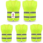 Safety Vest, Reflective High Visibility Construction Vest for Men, Work, Cycling, Runner, Surveyor, Volunteer, Road