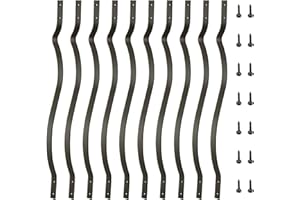 EEURAO Deck Balusters, 61 Pack Metal Deck Spindles, 32.25"x1" Staircase Baluster with Screws, Wave Arc Baluster for Outdoor Stair Deck Porch
