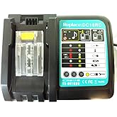 ANOITD DC18RC 14.4V-18VLi-Ion Battery Charger Compatible with Makita DC18RC DC18RD DC18RA DC18SD DC18SF to Work with BL1830 BL1840 BL1850 BL1860 BL1840B BL1820 BL1815 BL1430 BL1450 Makita 18V Battery