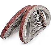 3/8 x 13 Sanding Belts, Craftsman Sandpaper Assortment for Air Belt Sander,4 Each of 60 80 120 150 240 400 Grit