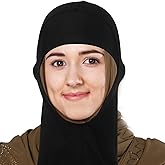 Women Adjustable Muslim Hijab Neck Cover Scarf Bonnet Inner Hijab Full Cover Bone Lady Islamic Headwear, Soft Breathable Cotton, Black, 14.96 X 10.62 Inches, Ideal for Daily Wear and Gifts