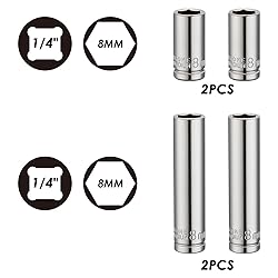 MIXPOWER 4PCS 1/4"Drive 8mm Deep&Shallow Socket, 6