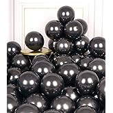 AULE Metallic Black Balloons 5 inch 50 Pcs Black Latex Balloons Chrome Helium Shiny Thicken Balloon Perfect Party Decoration for Wedding Birthday Baby Shower Graduation Christmas Carnival