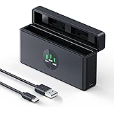 K&F CONCEPT Osmo Action Extreme Battery Fast Charging Case, Osmo Action 6 5 Pro 4 3 Triple Battery Charger Compatible with DJ