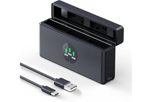 K&F CONCEPT Osmo Action Extreme Battery Fast Charging Case, Osmo Action 6 5 Pro 4 3 Triple Battery Charger Compatible with DJ