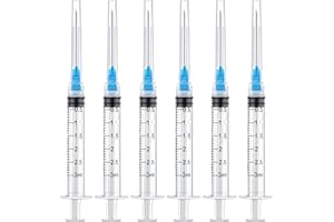 BSEWENERTE 10 Pack 3ml/cc Disposable Luer Lock Lab Syringes with 23Ga 1.5 Inch Needle , Individually Sealed Packed