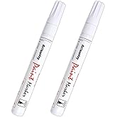 Artsunlvy White Paint Pens marking pens Permanent Markers - 2 Pack Oil Based Waterproof Markers for Tire, Rubber,Wood, Rocks, Metal, Canvas,Plastic, Dark Surface,Craft office Supplies,Medium Point
