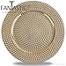 FANTASTIC :) Round 13 Inch Plastic Charger Plates with Eletroplating Finish (6, Hammer Gold)