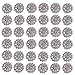 Arlai Pack of 36Pcs Flatback Silver Rhinestone Embellishments Jewelry Crystal Flower Button Accessory, DIY Wedding Decoration, Hair Accessories Bridal Bouquet Invitations
