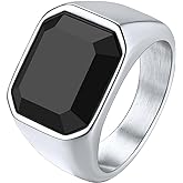 Richsteel Black Onyx Signet Ring for Men