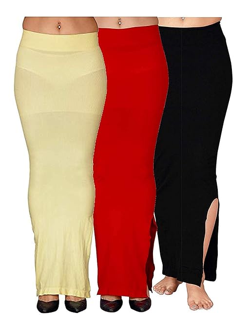 Women Multi Color Microfiber Fabric Saree Shapewear Combo (Pack of 3)