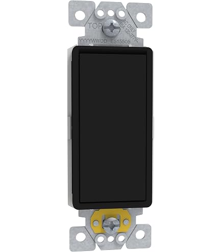 Switch ブラック Leviton 5624-2E Decora Plus Rocker Switch, 4-Way, Commercial Grade