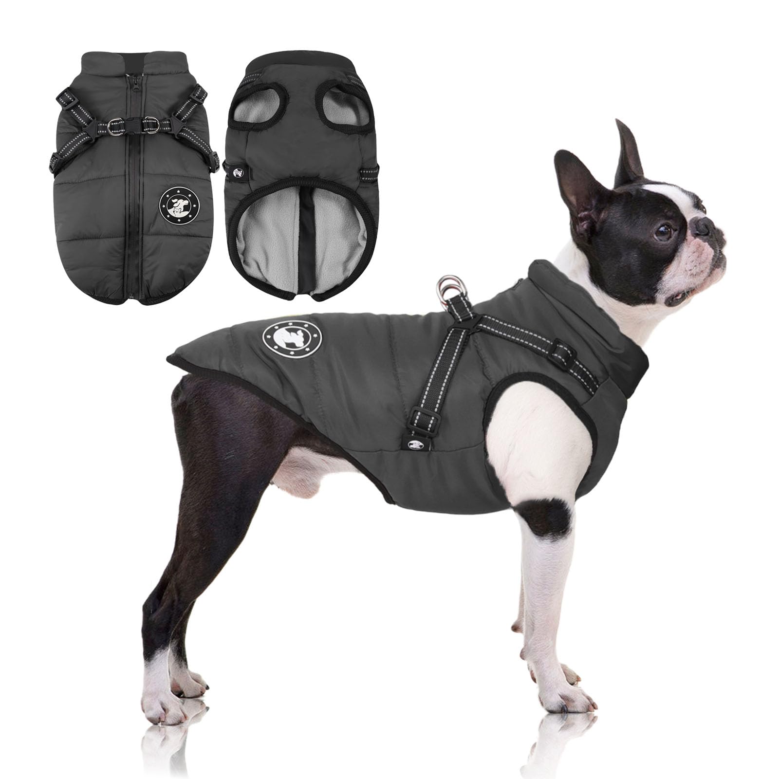 LUOWAN Dog Clothes Waterproof Winter Jacket Warm Vest with Harness for Small, Medium, Large Dogs — image 1
