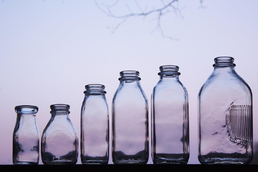 NEW Pint Glass Milk Bottle (6) PACK NICE SHAPE VERY USEFUL
