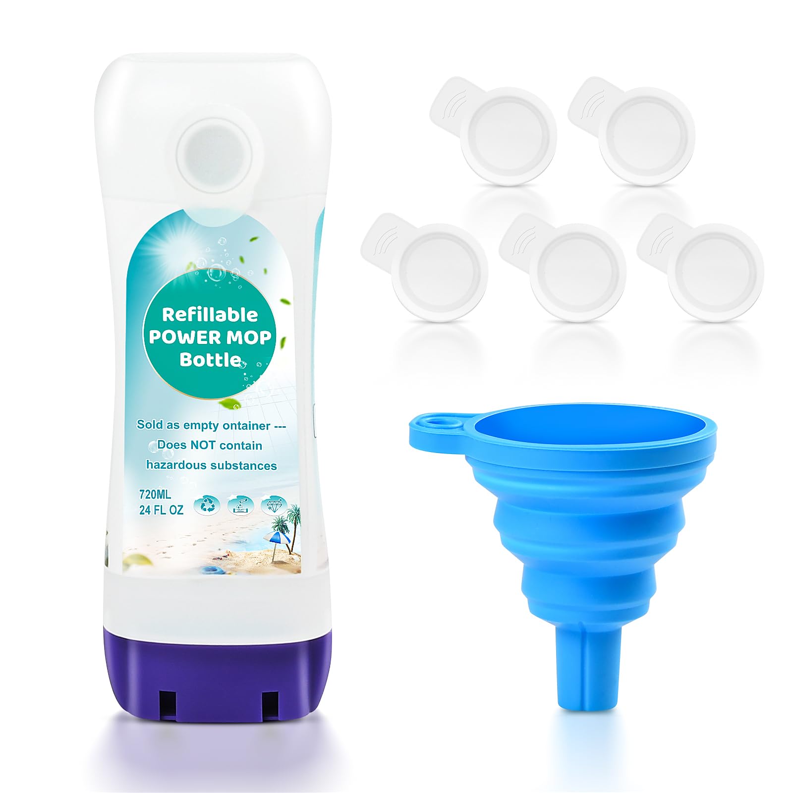 Photo 1 of ?Refillable Bottle for Swiffer Power Mop, 720ML / 24 FL.OZ Reusable Solution Container, Leak-Resistant Lock, Use Any Liquid Cleaner?