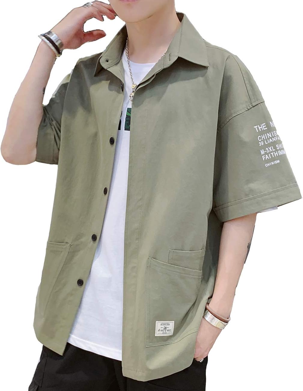 シャツ メンズ 夏服 半袖 吸汗速乾 汗染み防止 快適な 軽い 柔らかい かっこいい ワイシャツ カジュアル シンプル オシャレ 春夏秋 対応