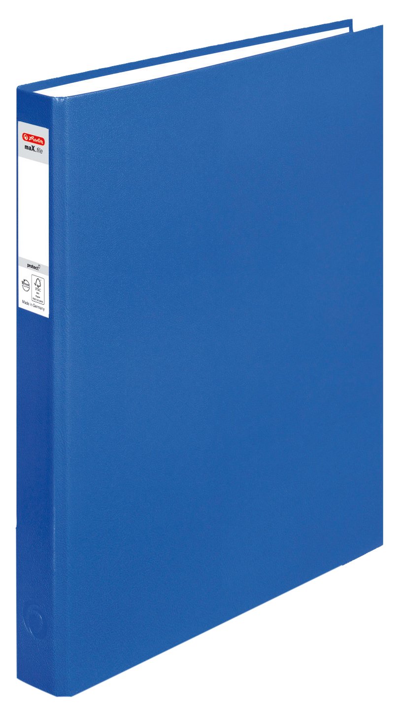 Herlitz max. File Protect A4 2 Ring Mechanism 25 mm Filling Height – Blue – Pack of 1 Blue