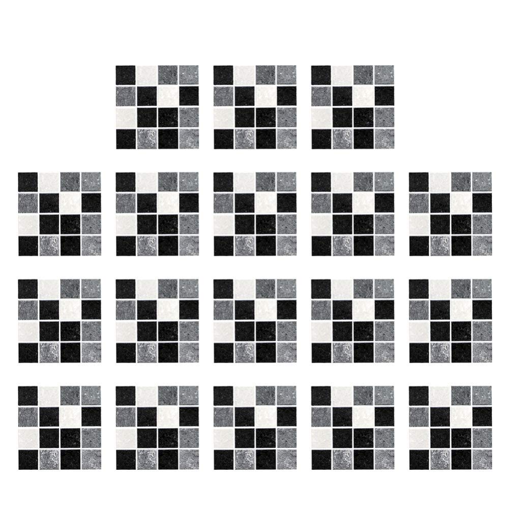 18pcs Tile Sticker Removable Self Adhesive Waterproof Anti Oil Backsplash Peel and Stick for Kitchen Bathroom Decor