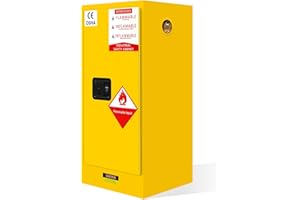 KQZZIV 30 Gallon Flammable Safety Cabinet for Chemical Storage, Fireproof Double-Layer 14GA Cold-Rolled Steel with a Adjustable Shelf, 3-Point Locking System, Powder-Coated (18x18x35)