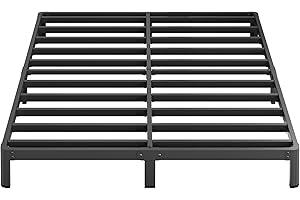 Yicensen 8 Inch King Bed Frame with Rounded Corner Legs Heavy Duty Metal King Size Platform Bed Frame No Box Spring Needed, Easy Assembly, Noise Free, Black.