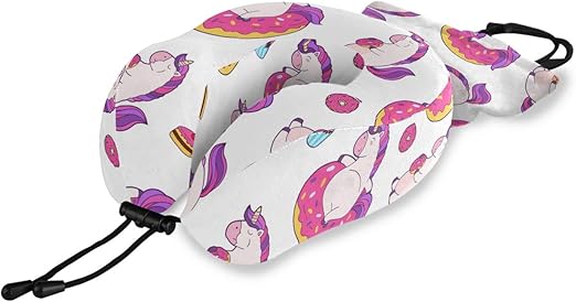 Amazon Com Bolaz Travel Pillow Unicorn Eating Donut Memory Foam