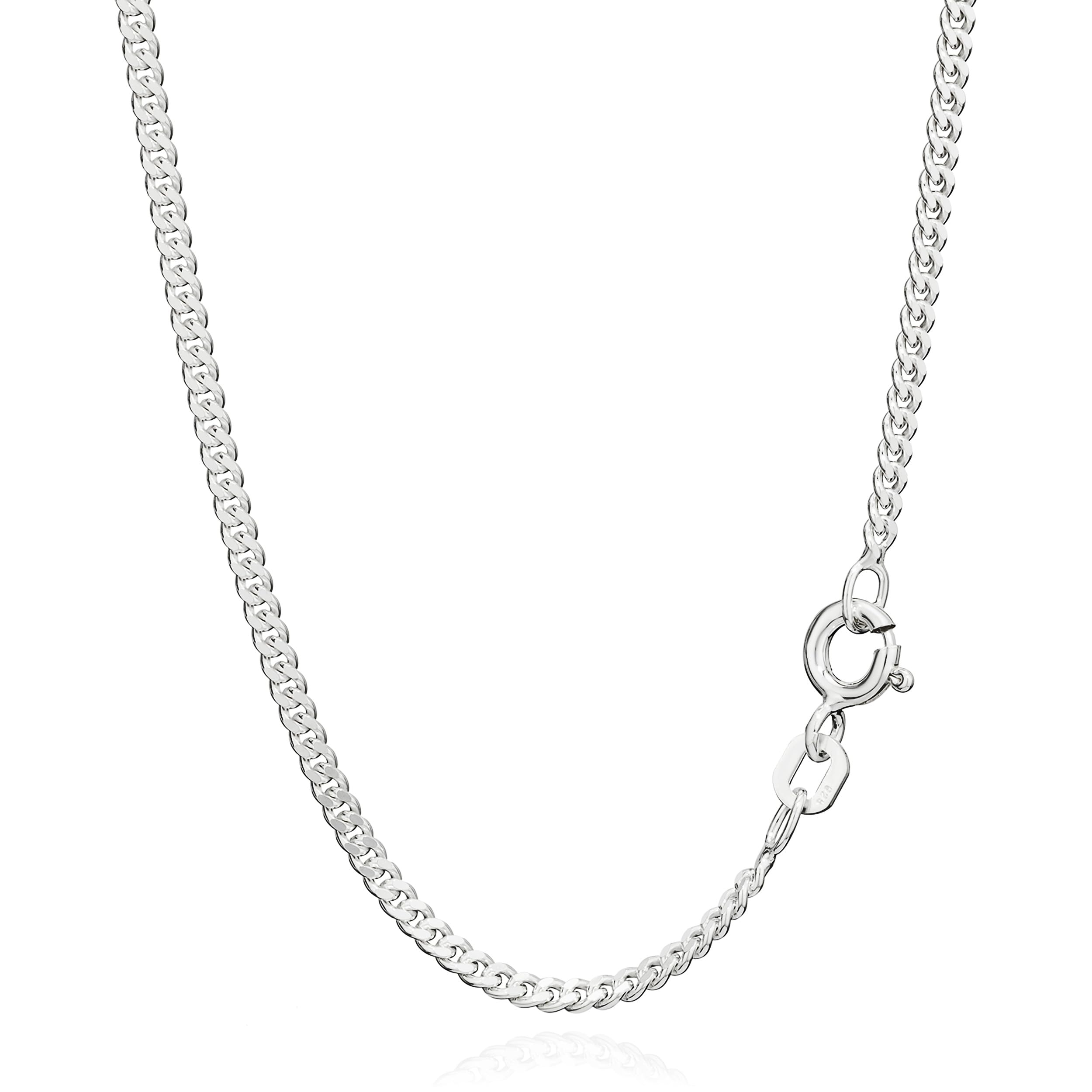 NKlaus SET 2x 925 Sterling Silver Chain PANZER CHAIN 55cm 2,1mm Wide 6,1gr 40237