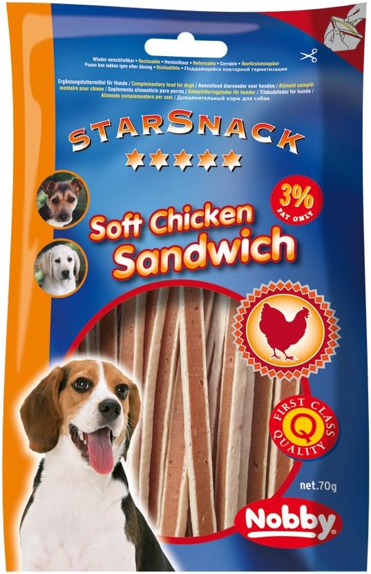 Nobby StarSnack Soft Chicken Sandwich, 375 g, 70 g (Pack of 1)