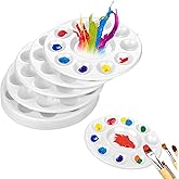 10 Pcs Round Paint Palette, Watercolor Palette for Acrylic Oil Craft DIY Painting, Paint Tray for Mixing Acrylic Paint(White)