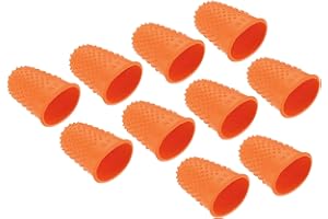 PATIKIL 0.71x1.14 Inch Rubber Finger Tips, 10 Pack Silicone Thumb Fingertip Protector Covers Guard Pads Thimble Grips for Off