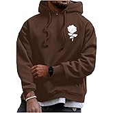 Floerns Men's Graphic Print Long Sleeve Drawstring Hoodie Pullover Sweatshirt