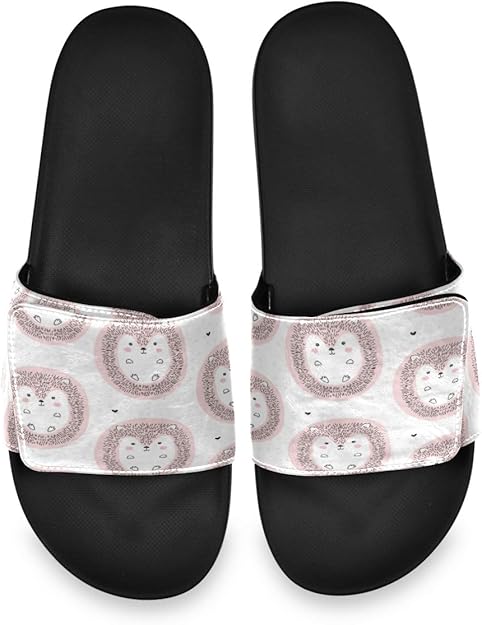 Amazon.com | Blueangle Cute Hedgehog Men's Slide Sandal Non-Slip Shower Sandals Adjustable 