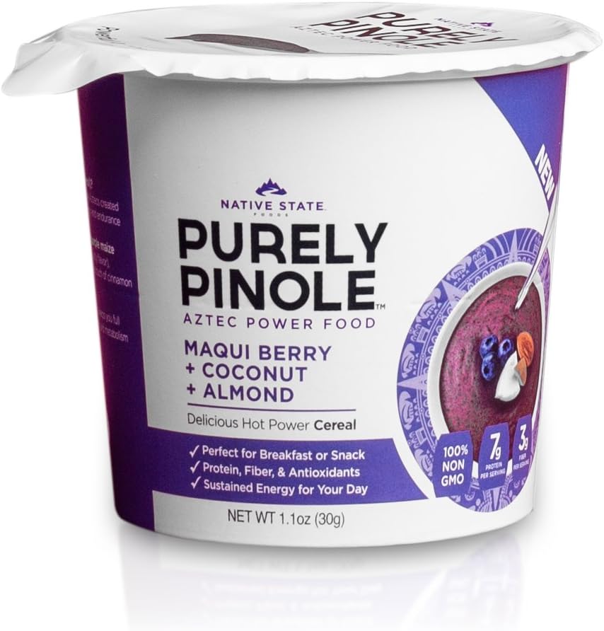 Grab & Go Pinole Snack Cup, Maqui Berry + Coconut + Almond, 8-Ct Case Pack
