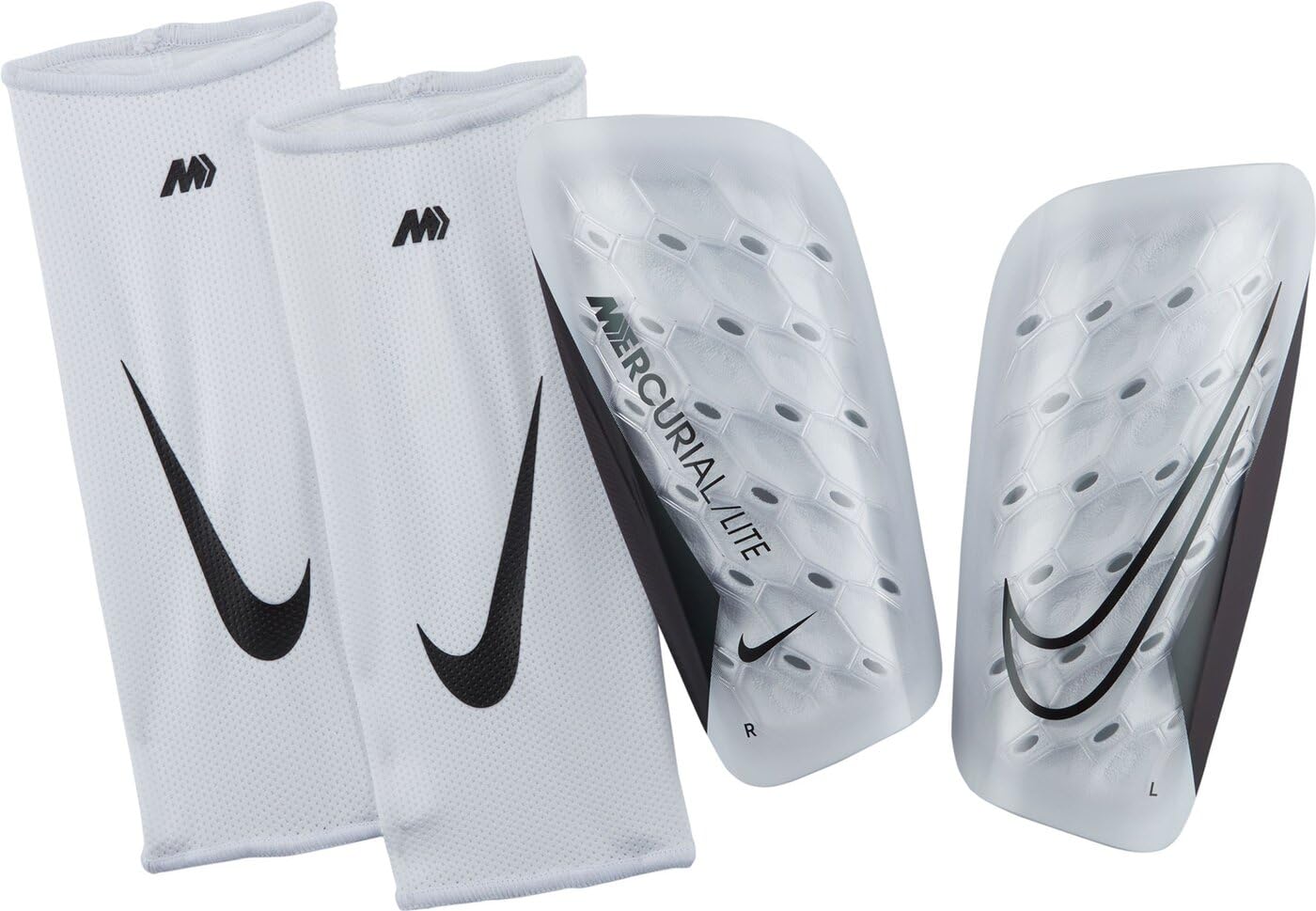 NIKE DN3611-100 NK MERC LITE - FA22 Shin guards Unisex Adult WHITE/WHITE/BLACK Size XL