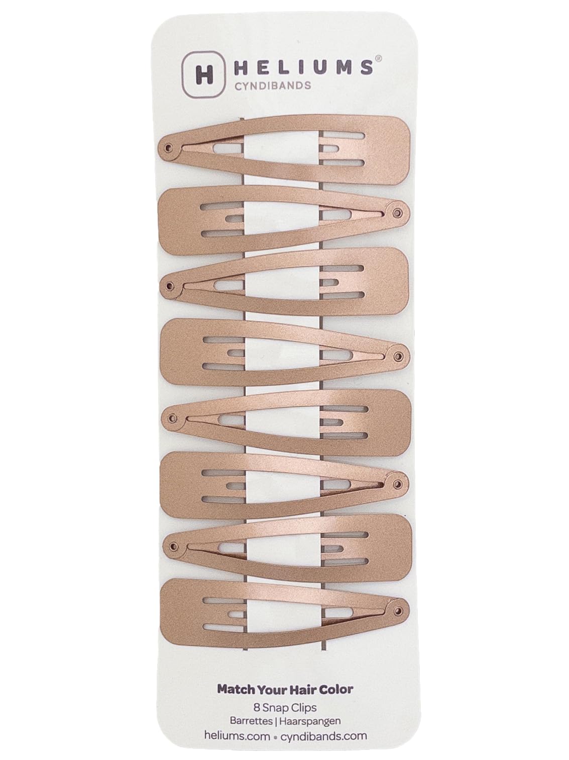 Heliums Large Snap Clips, Dark Blonde Metal 6.8cm Hair Barrettes for Women, Metallic Finish Blends with Hair Color - 8 Count