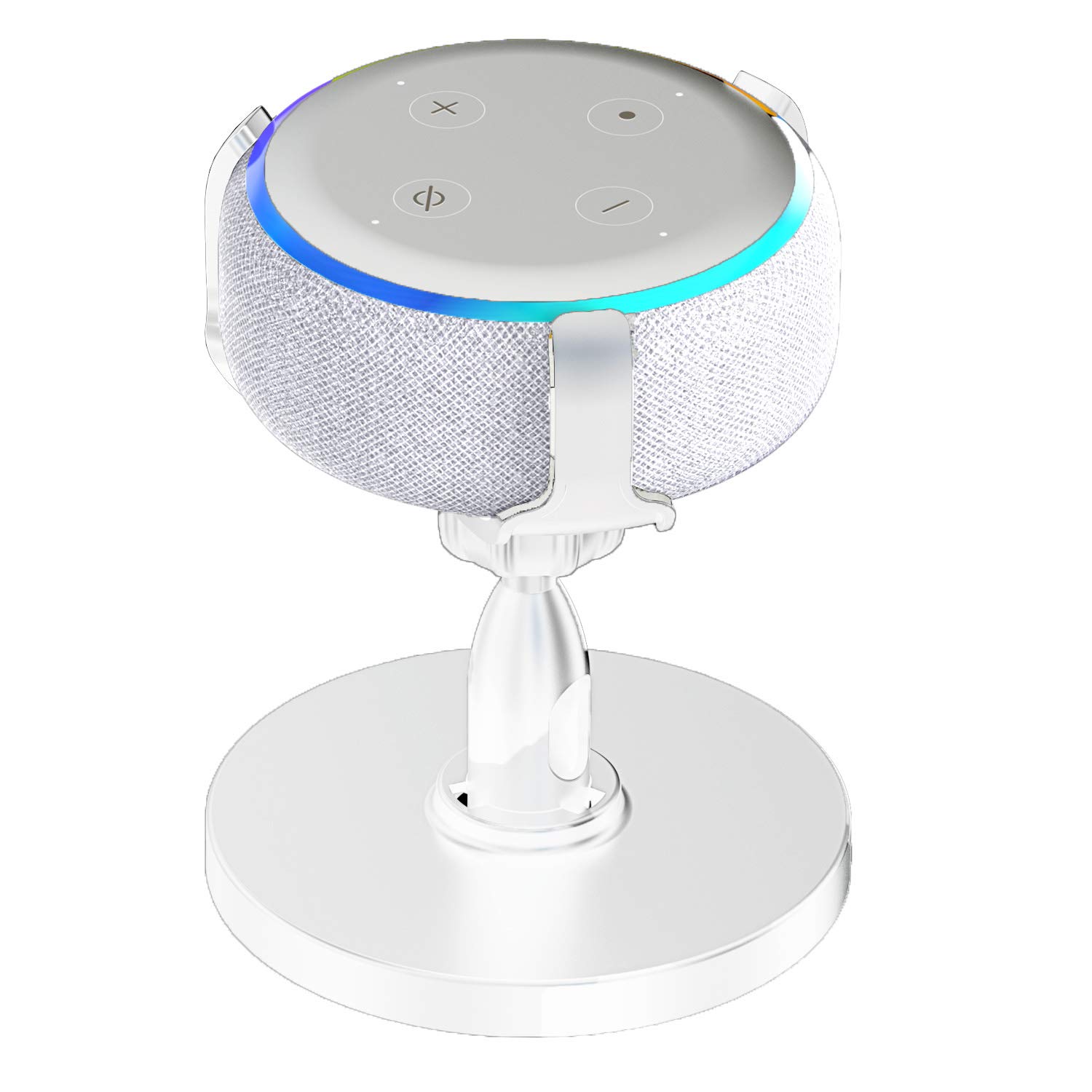 SoulQool Table Holder for Echo Dot 3rd Generation, 360°Adjustable Stand Bracket Mount for Smart Home Speaker, Ideal Sound Visibility Appearance, Clever Dot Accessories