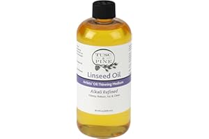 Tusc & Pine Alkali Refined Linseed Oil Paint Medium - 16.9 Oz Bottle - Enhance Flow, Translucency & Gloss - Solvent Free Drying Oil Paint Thinner for Artists - Made in North Carolina