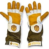 Sting Stopper Heavy Duty Beekeeping Gloves Men Women, Goat Skin Bee Gloves with Short Canvas Cuffs, Sting Proof Bee Keeping Gear | Olive Green, 3X-Large